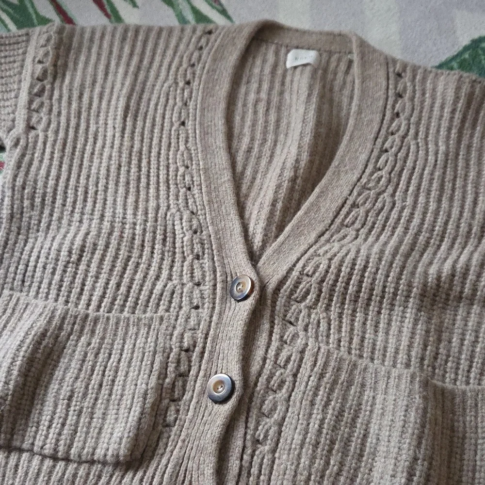 Doen Adelia Beige Alpaca Wool Cardigan Sweater Size Small - Picture 2 of 8